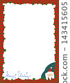 Hand-drawn Christmas frame featuring Santa Claus (vertical, with message space) 143415605