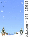 Cute winter snowscape frame 143415615