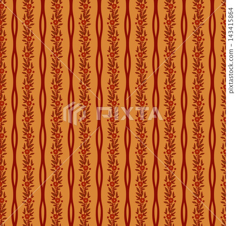 Orange Floral Vine Vertical Ribbon Pattern Orange Floral Vine Vertical Ribbon Pattern 143415864