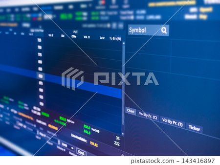 Stock market chart graph accounting display price digital marketing success background, growth maoney diagram management financial curreency exchange trade indicator buy sell index share price. Stock market chart graph accounting display price digital marketing success background, growth maoney diagram management financial curreency exchange trade indicator buy sell index share price. 143416897