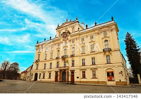 The Archbishop's Palace of Prague, located within Prague Castle in Prague, the capital of the Czech Republic. The Archbishop's Palace of Prague, located within Prague Castle in Prague, the capital of the Czech Republic. 143417346