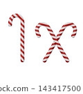 Red and white candy cane 3D rendering 143417500