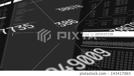 Displaying central code panel showing source code on dark dashboard with File ENCRYPTION Displaying central code panel showing source code on dark dashboard with File ENCRYPTION 143417865