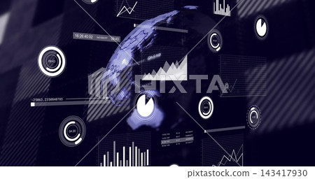 Receiving feed, 3D globe updating overlays on dashboard, tracking data with gauges graphs Receiving feed, 3D globe updating overlays on dashboard, tracking data with gauges graphs 143417930