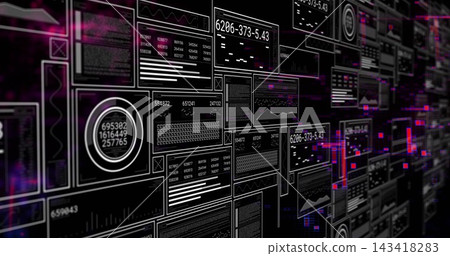 Displaying dense array of digital data panels in virtual console, with circular gauge traces Displaying dense array of digital data panels in virtual console, with circular gauge traces 143418283