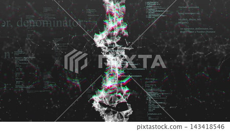 Vertical video: Code animating central filament, glitching RGB and pulsing data nodes for tech demo Vertical video: Code animating central filament, glitching RGB and pulsing data nodes for tech demo 143418546