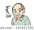The old man turns around in surprise. 143431720