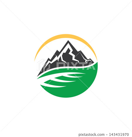 Mountain and leaf logo Mountain and leaf logo 143431970