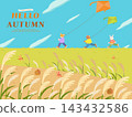 Warm and Cozy Cute Autumn Mood Illustration 143432586