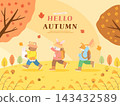 Warm and Cozy Cute Autumn Mood Illustration 143432589