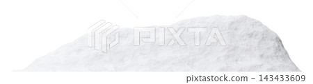 Snow mound stands alone on a clear background. This 3D render is useful for digital projects, seasonal themes, or winter illustrations. The design 143433609