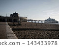 A rare glimpse of Eastbourne Pier and the coastline before the fire - England 143433978