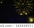 Golden fireworks burst in night sky 143434551