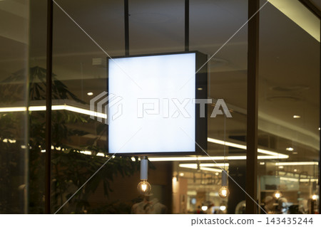 Storefront Glass Window Hanging Lightbox Logo Signboard Mockup Storefront Glass Window Hanging Lightbox Logo Signboard Mockup 143435244