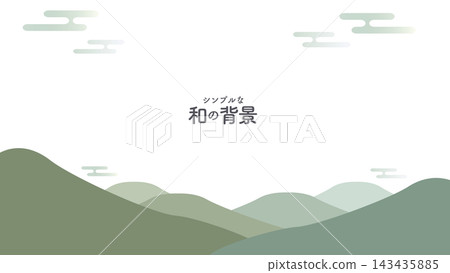 Simple Japanese-style background material - Green Simple Japanese-style background material - Green 143435885