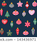 Festive Christmas baubles seamless pattern background 143436971