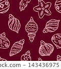 Christmas ornament seamless pattern design in Burgundy color 143436975