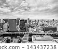 A view of the city from the observation deck of a high-rise building in Yodoyabashi, Osaka. 143437238