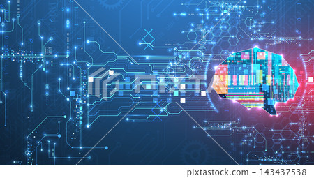 Cybernetic mind and network data processing abstract background. Vector Cybernetic mind and network data processing abstract background. Vector 143437538