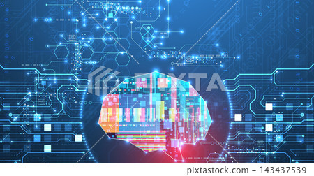 Cybernetic mind and network data processing abstract background. Vector Cybernetic mind and network data processing abstract background. Vector 143437539