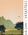 Bright Country Autumn Landscape Background 143437621