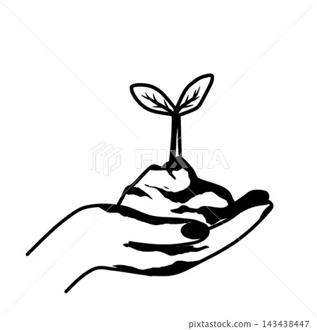 Hand Holding Soil Brown for Plant Growth and Ecology Hand Holding Soil Brown for Plant Growth and Ecology 143438447