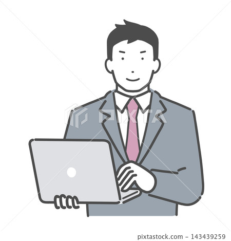 操作個人電腦的西裝男 操作個人電腦的西裝男 143439259