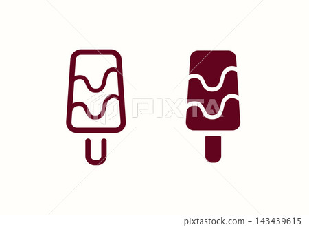 Summer ice pop icon in line and filled styes Summer ice pop icon in line and filled styes 143439615