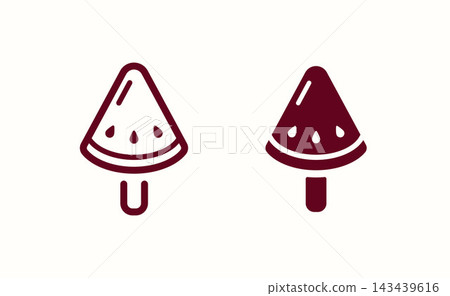 Watermelon ice pop vector icon line and filled styles Watermelon ice pop vector icon line and filled styles 143439616