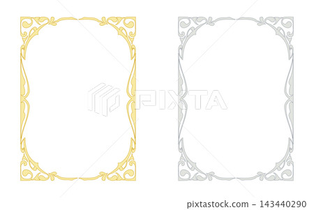 Gold and silver-toned Art Nouveau style frame set. Gold and silver-toned Art Nouveau style frame set. 143440290