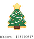 Cute vector illustration of a Christmas tree icing cookie. 143440647