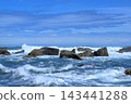 Rough seas off Muroto, Kochi Prefecture, Cape Muroto 143441288