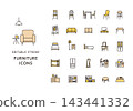 Icon set related to various furniture items Icon set related to various furniture items 143441332