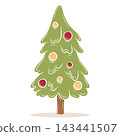 Vector illustration of a decorated Christmas tree 143441507