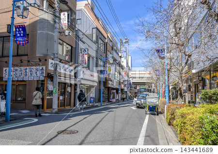 Commercial facilities and streetscape in front of Hatagaya Station, Shibuya Ward, Tokyo Commercial facilities and streetscape in front of Hatagaya Station, Shibuya Ward, Tokyo 143441689