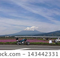 蓮華和她的摩托車，遠眺富士山和新幹線。 143442331