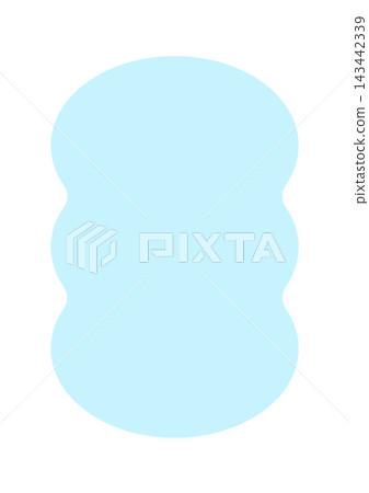 Stylish and cute light blue vertical liquid shape - Simple, loosely shaped frame and decorative parts material 143442339