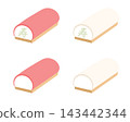 Illustration of red and white kamaboko (fish cake) 143442344