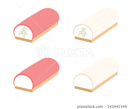 Illustration of red and white kamaboko (fish cake) Illustration of red and white kamaboko (fish cake) 143442344