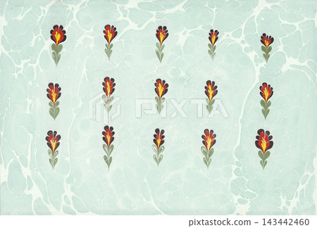 Feather and flower-like marbling patterns and abstract backgrounds Feather and flower-like marbling patterns and abstract backgrounds 143442460