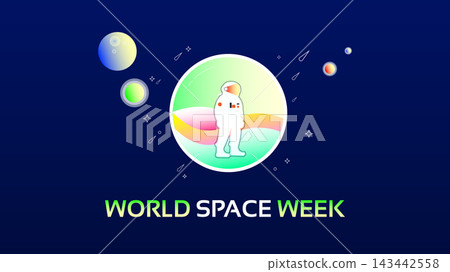 World space week, Banner poster desig celebrated in October. Perfect for background,holiday event,Header design,Social media,Vector Illustration World space week, Banner poster desig celebrated in October. Perfect for background,holiday event,Header design,Social media,Vector Illustration 143442558