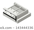 基礎保溫和氣密填料的橫斷面等軸測圖。地板下方區域，保溫材料安裝在板式基礎上升牆的內側。 143444336