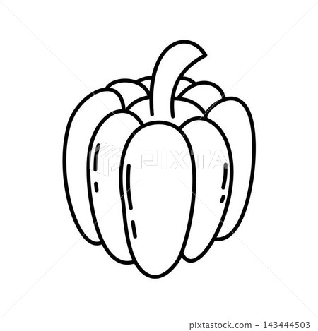 illustration of a bell pepper outline illustration of a bell pepper outline 143444503