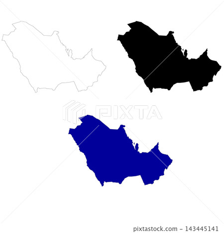 Map of the Gulf Cooperation Council (GCC)'s members. GCC sign. Gulf Cooperation Council map outline. flat style. 143445141