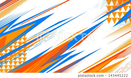 Blue and orange sport poster with dynamic patterns Blue and orange sport poster with dynamic patterns 143445222
