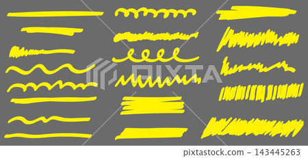 Bright yellow marker strokes and highlight lines 143445263