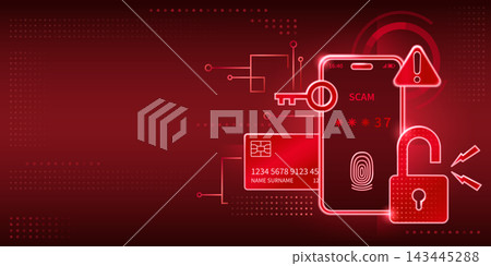 Phone scam and phishing illustration. Warning Phone scam and phishing illustration. Warning 143445288