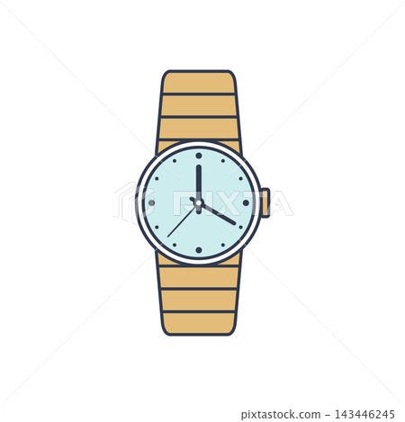 Wrist Watch Clock Icon Vector Template, Flat Design Illustration Design Wrist Watch Clock Icon Vector Template, Flat Design Illustration Design 143446245