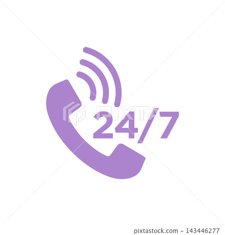 24 per 7 Call Center Assistance Icon Vector Template 24 per 7 Call Center Assistance Icon Vector Template 143446277