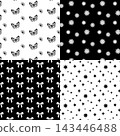 Black and white minimalist seamless patterns vector set 143446488
